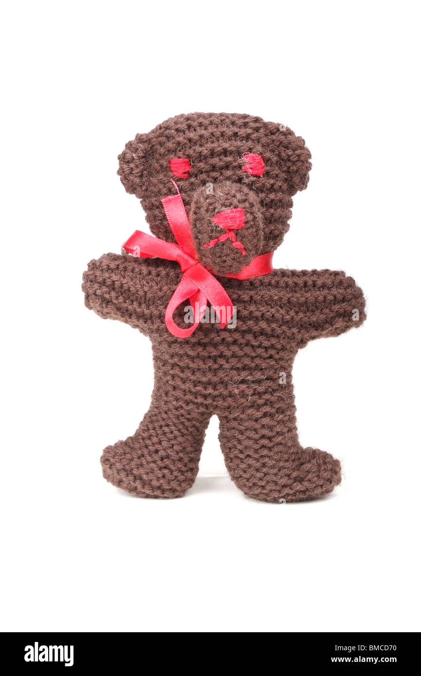 knitted toy bear Stock Photo