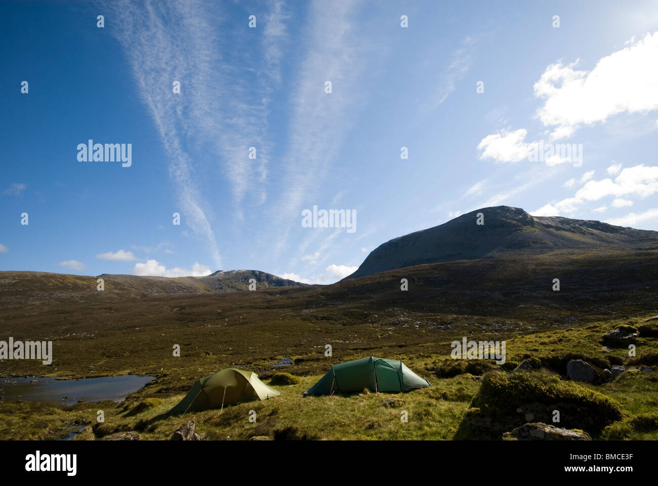 Wild Camping In Upper Gleann Na Sguaib Inverlael Forest East Of Ullapool Highland Region Scotland Uk Stock Photo Alamy