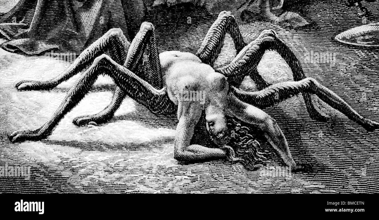 Arachne as spider detail Stock Photo