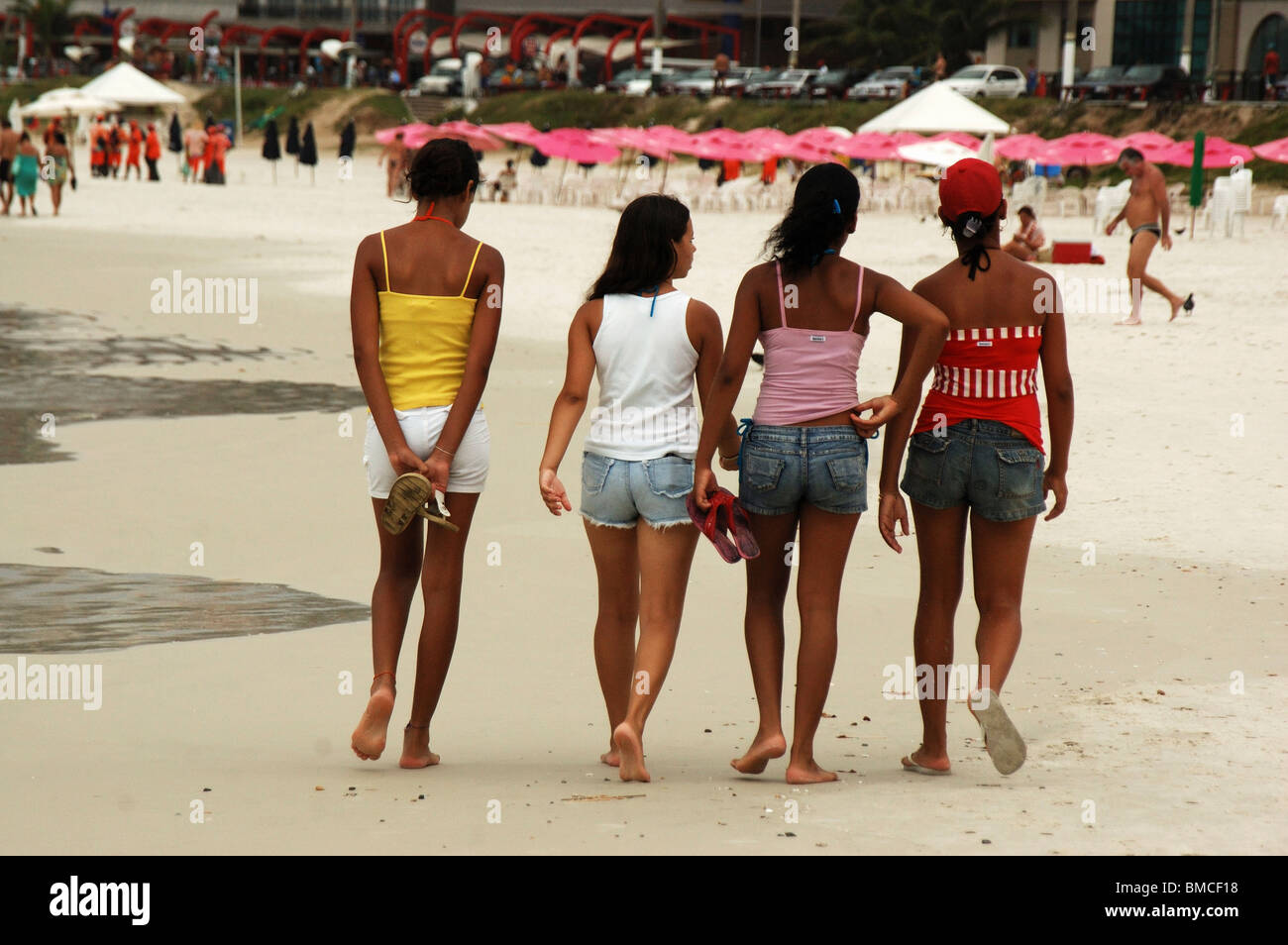 sexy and beautiful brazilian girls in the beach,cabo frio,brasil,south america Stock Photo