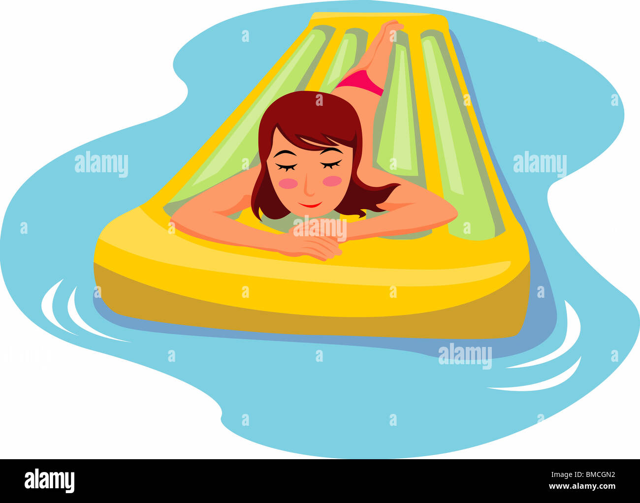 young woman enjoy the sunbath Stock Photo