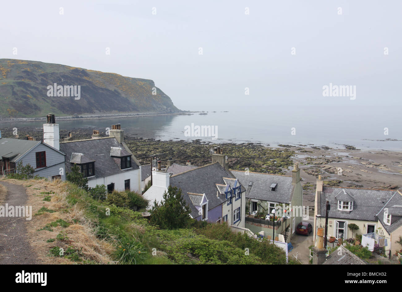 elevated view of Gardenstown Scotland May 2010 Stock Photo Alamy