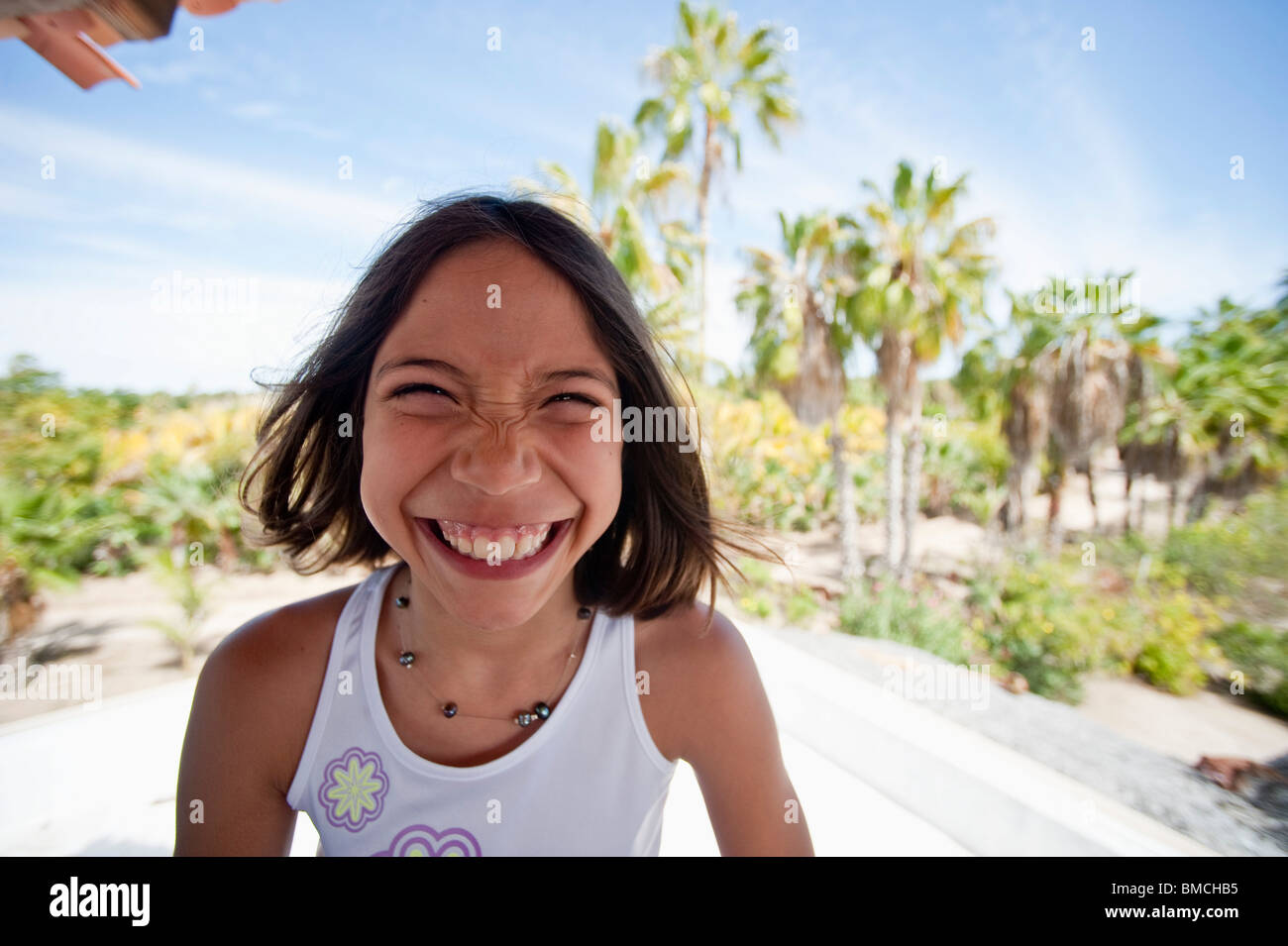 Smiling Girl, Baja, Mexico Stock Photo