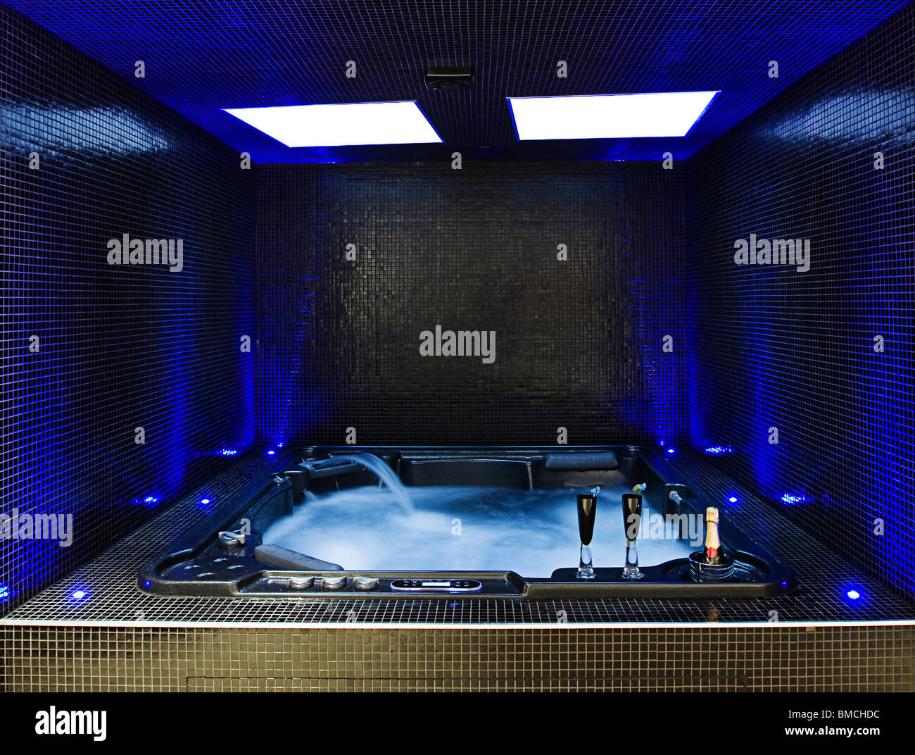 Shot of a Luxury Jacuzzi with Champagne Stock Photo Alamy