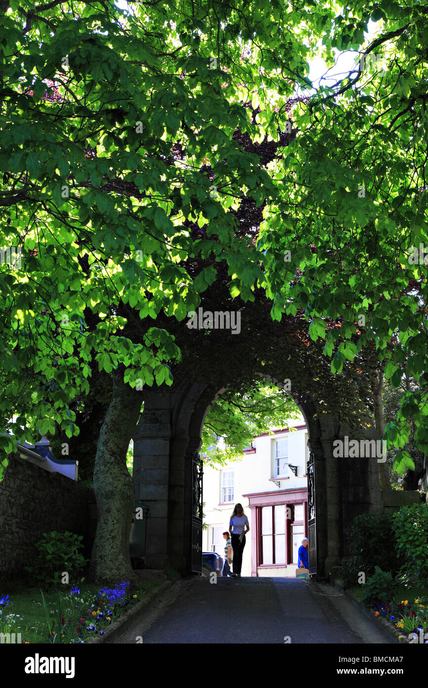 Gate to St. Anne Church in St. Anne, Alderney, Channel Island, United Kingdom Stock Photo