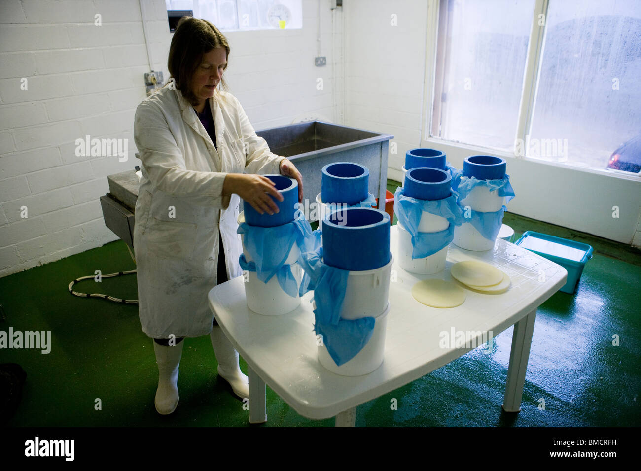 Cheese maker Jennie Ireland making traditional Single and Double
