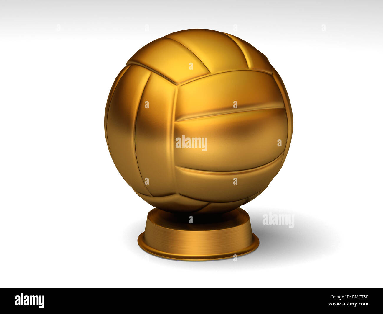 Closeup on a golden volleyball trophy Stock Photo Alamy