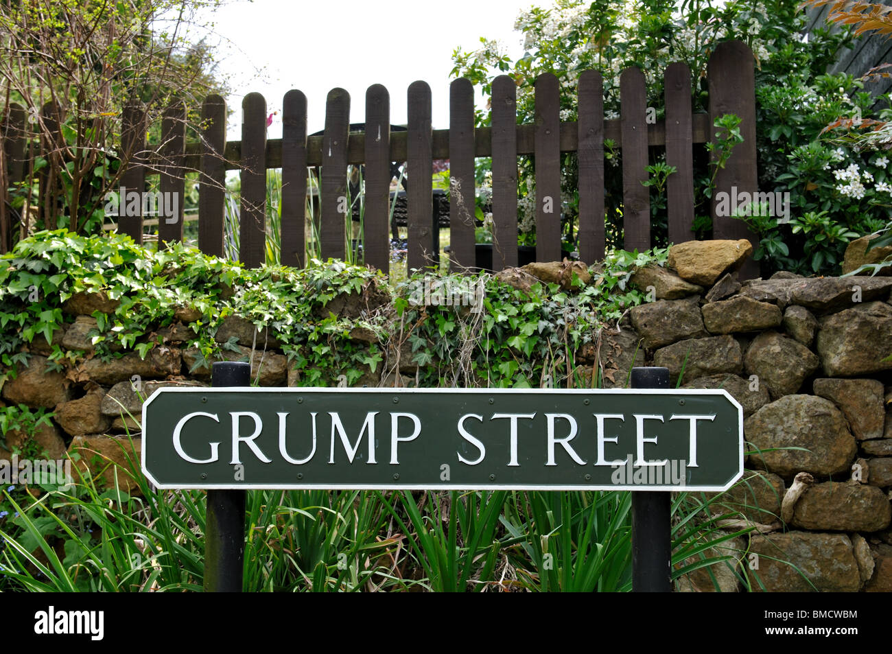 Grump Street sign, Ilmington, Warwickshire, England, UK Stock Photo
