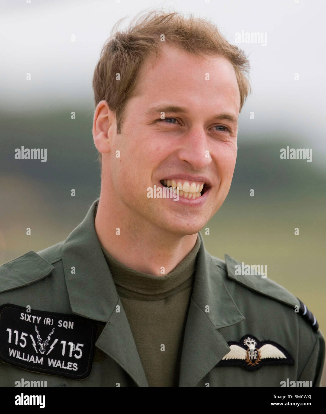 Prince William at REF Shawbury where he trained with his brother Prince Harry to fly helicopters Stock Photo