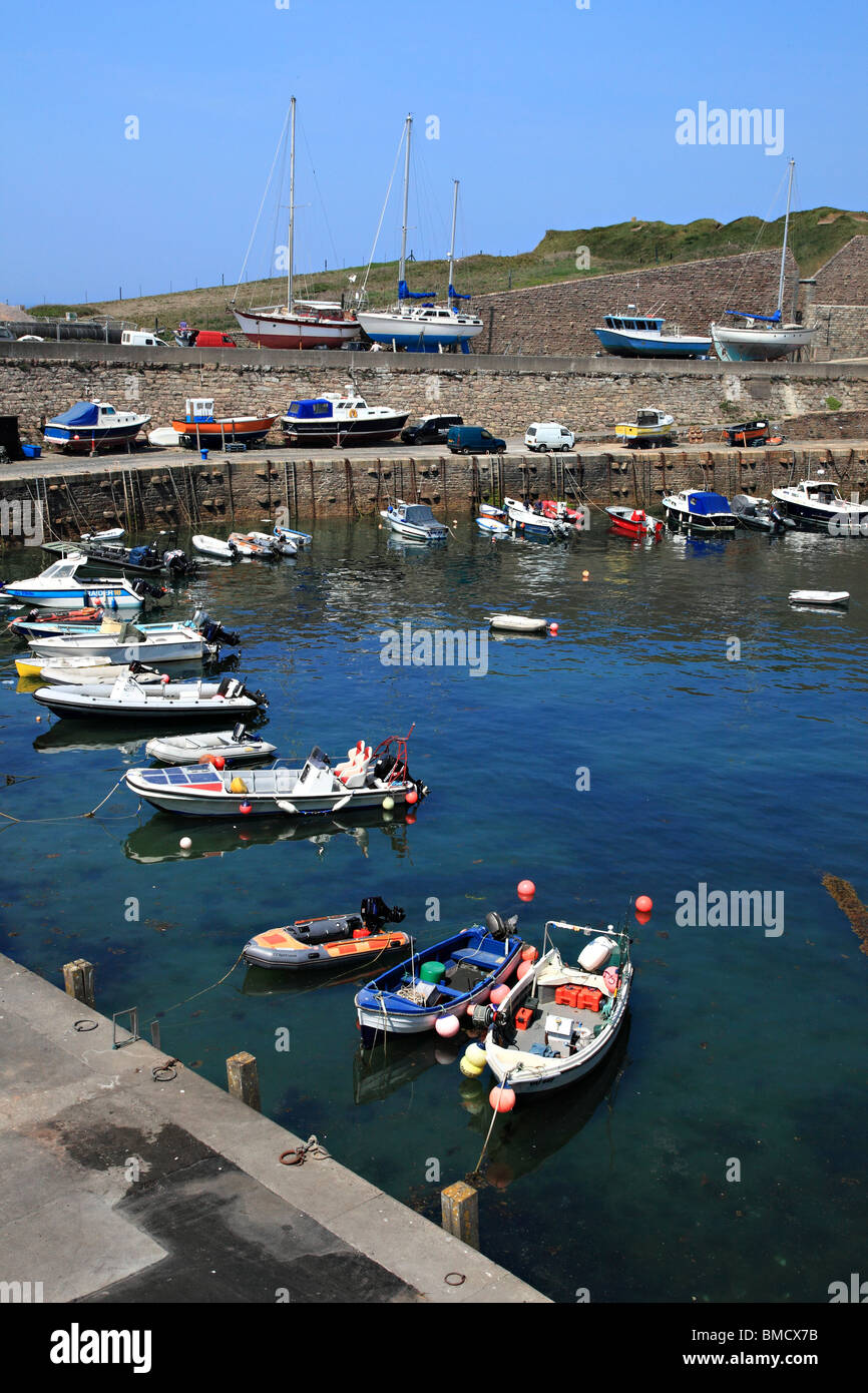 Boats in Harbour, Alderney, Channel Island, United Kingdom Stock Photo
