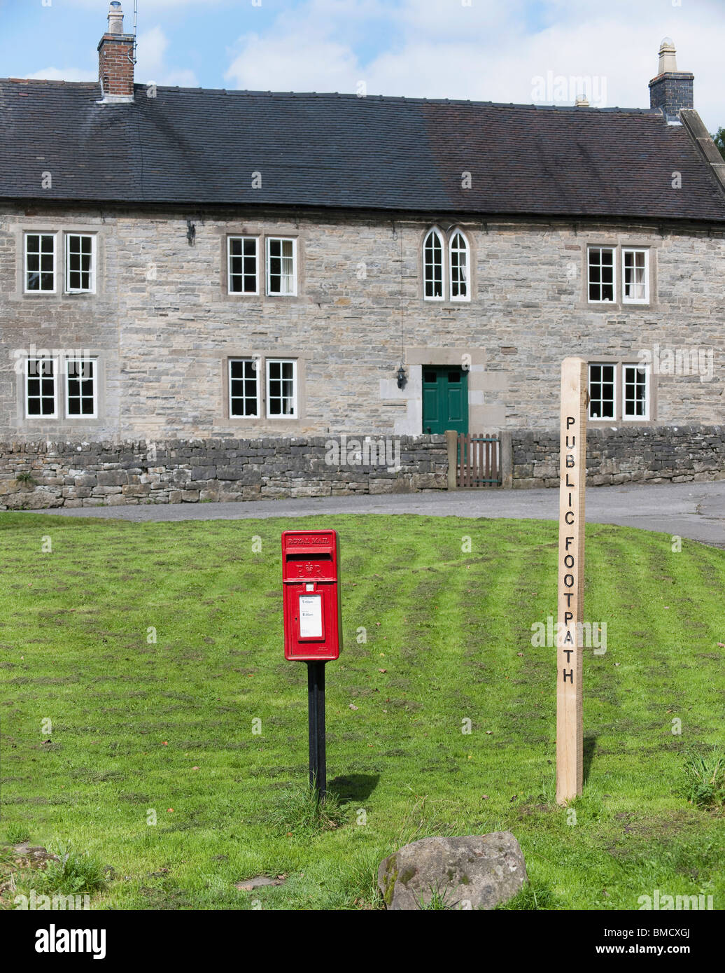 village with houses in countryside tissington, derbyshire, peak