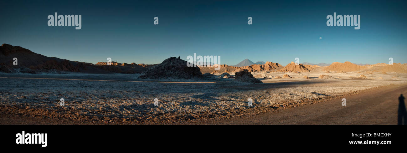Dusk at the Valle De Luna, Atacama desert, Chile Stock Photo