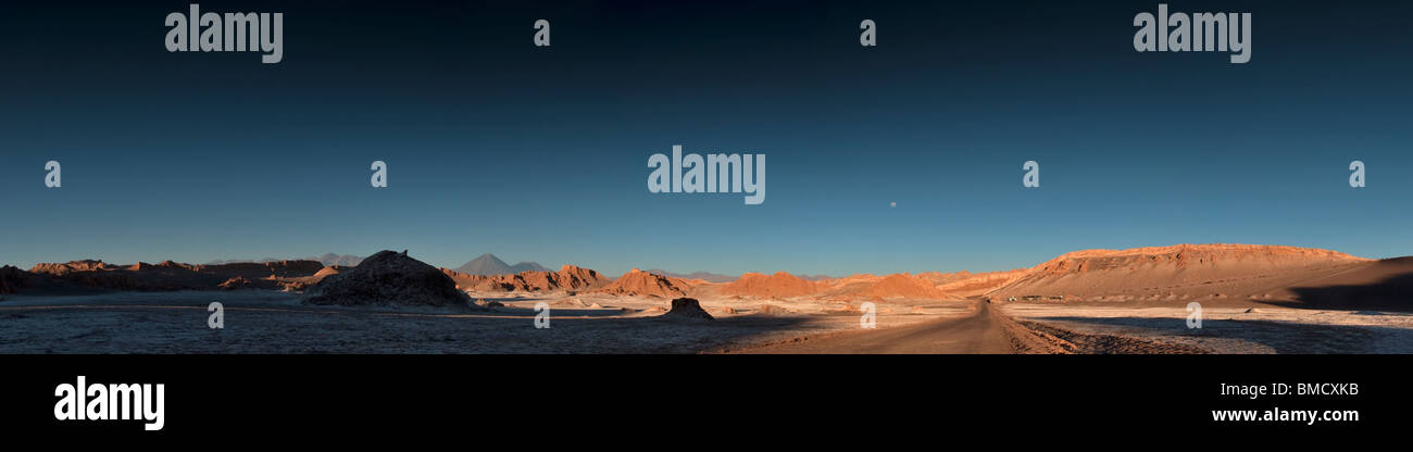 Dusk at the Valle De Luna, Atacama desert, Chile Stock Photo