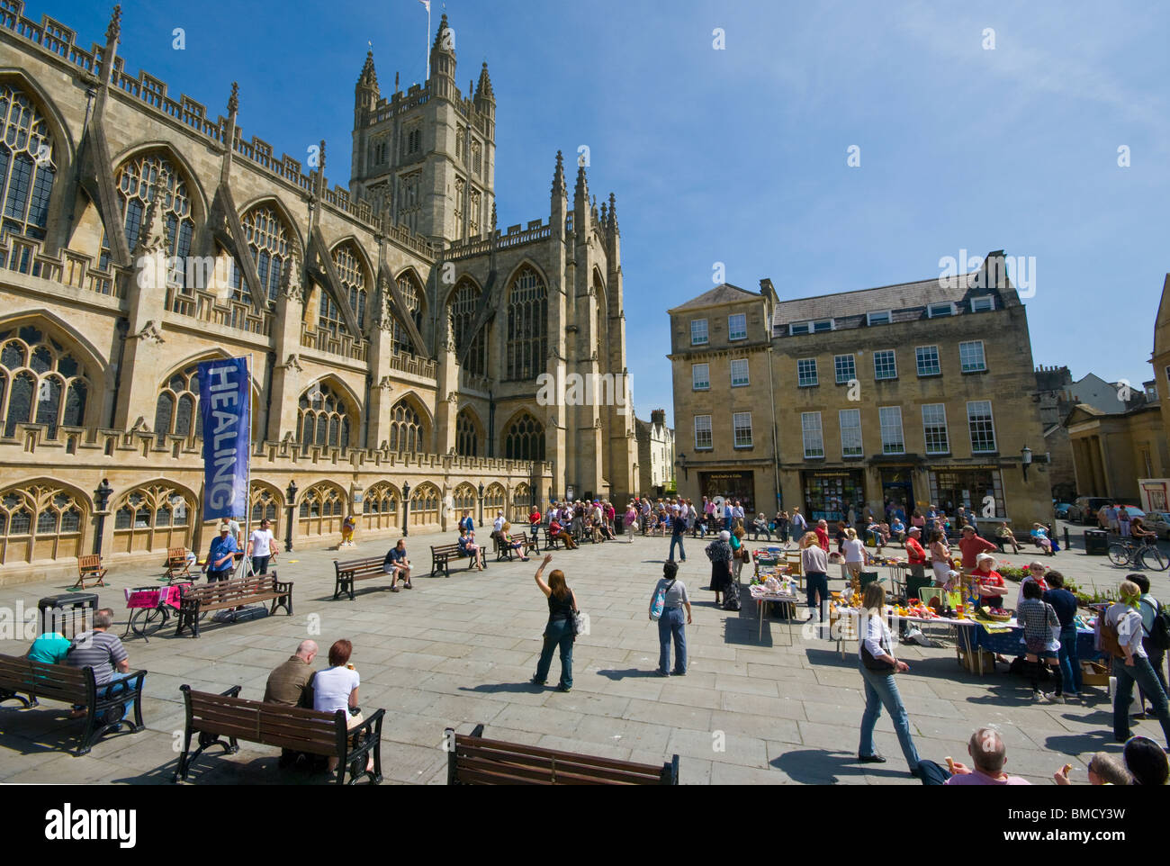 Bath Abbey And York Street Square Bath Somerset England Stock Photo Alamy