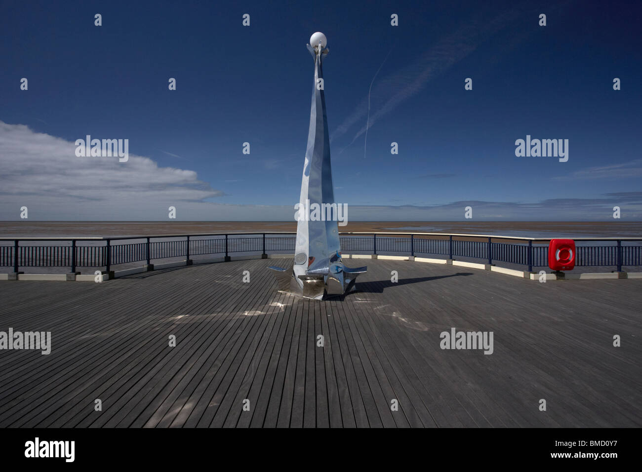 sculpture at the end of southport pier seafront merseyside england uk Stock Photo
