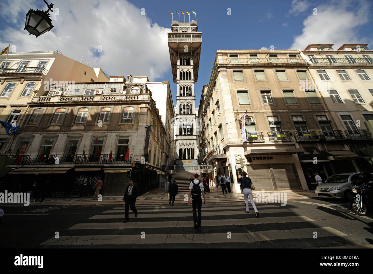 Elevator Elevador de Santa Justa in Lisbon, Portugal, Europe Stock Photo