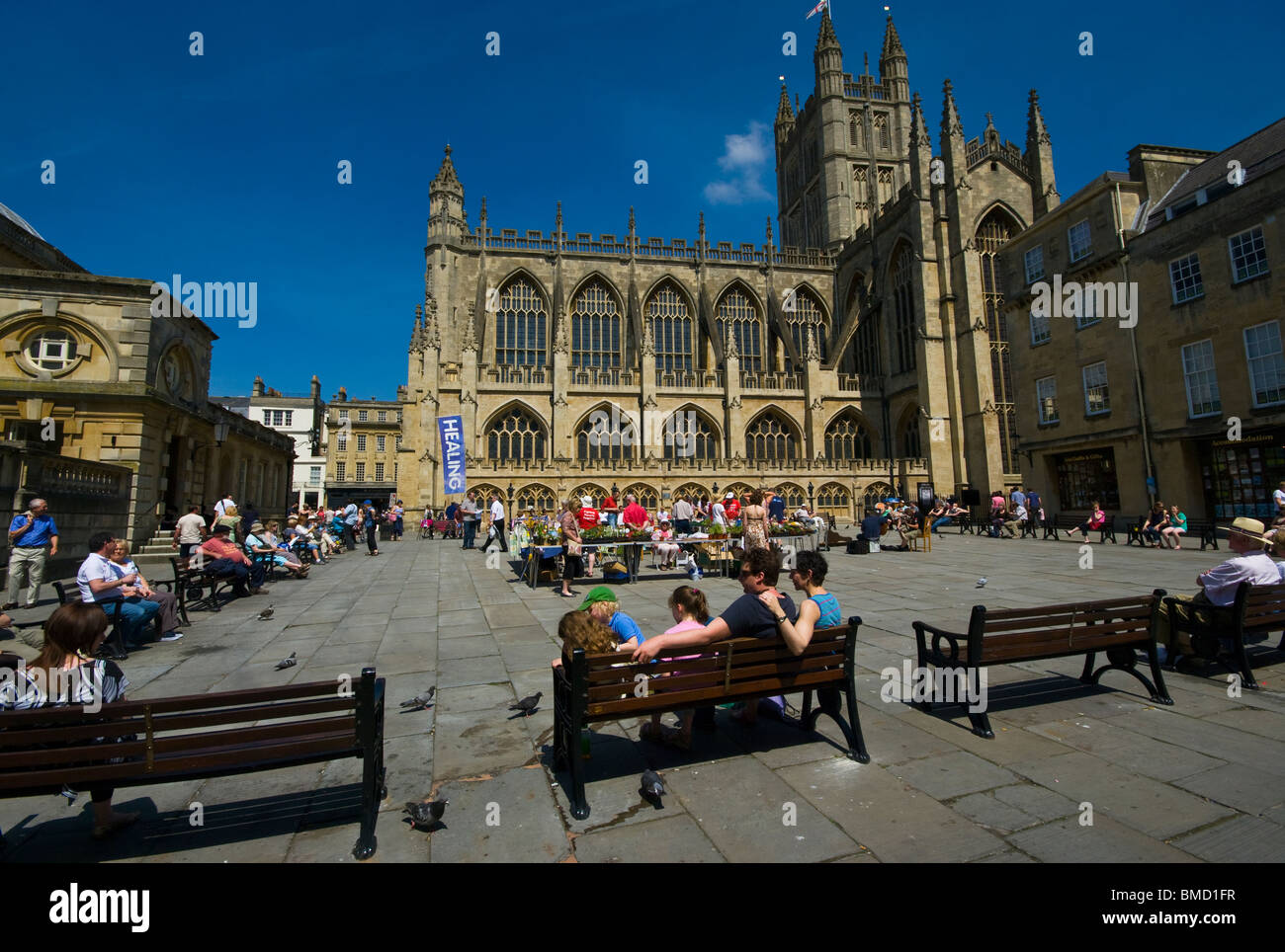 Bath Abbey And York Street Square Bath Somerset England Stock Photo Alamy