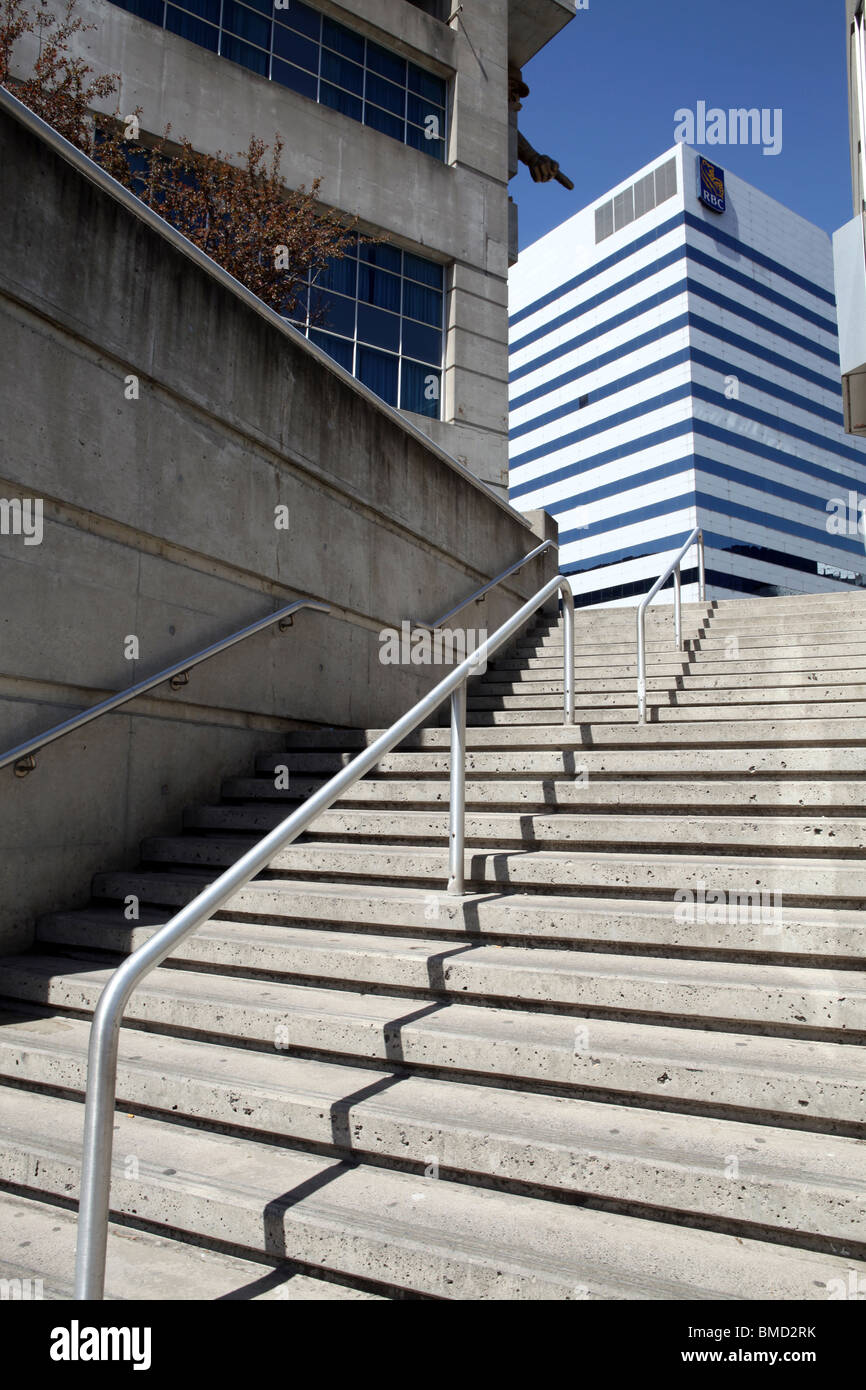Stairways from the CN tower leading to the Metro Convention Centre - Toronto - Ontario - Canada Stock Photo