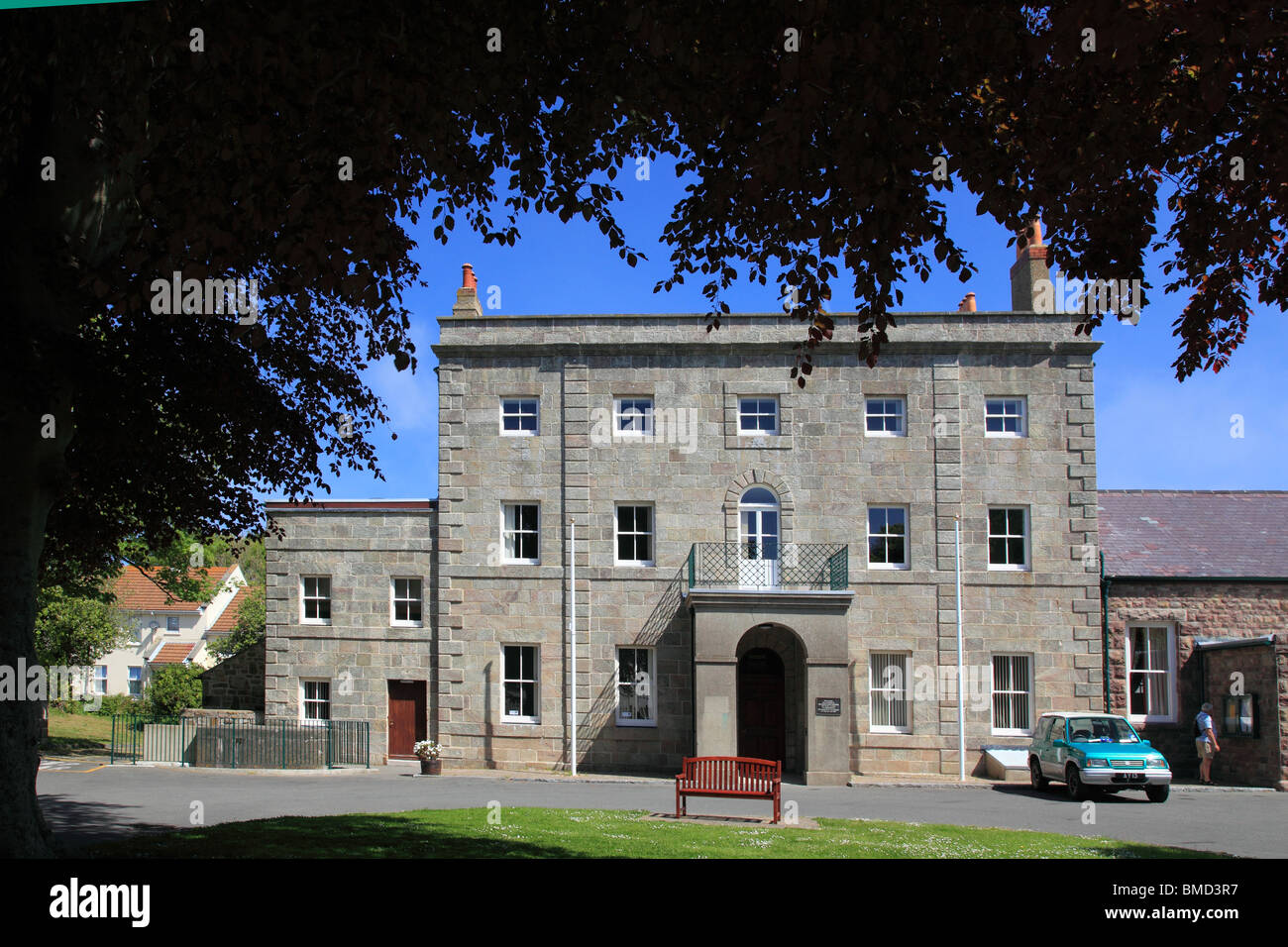 Island Hall Connaught Square St. Anne Alderney, Channel Islands, United Kingdom Stock Photo