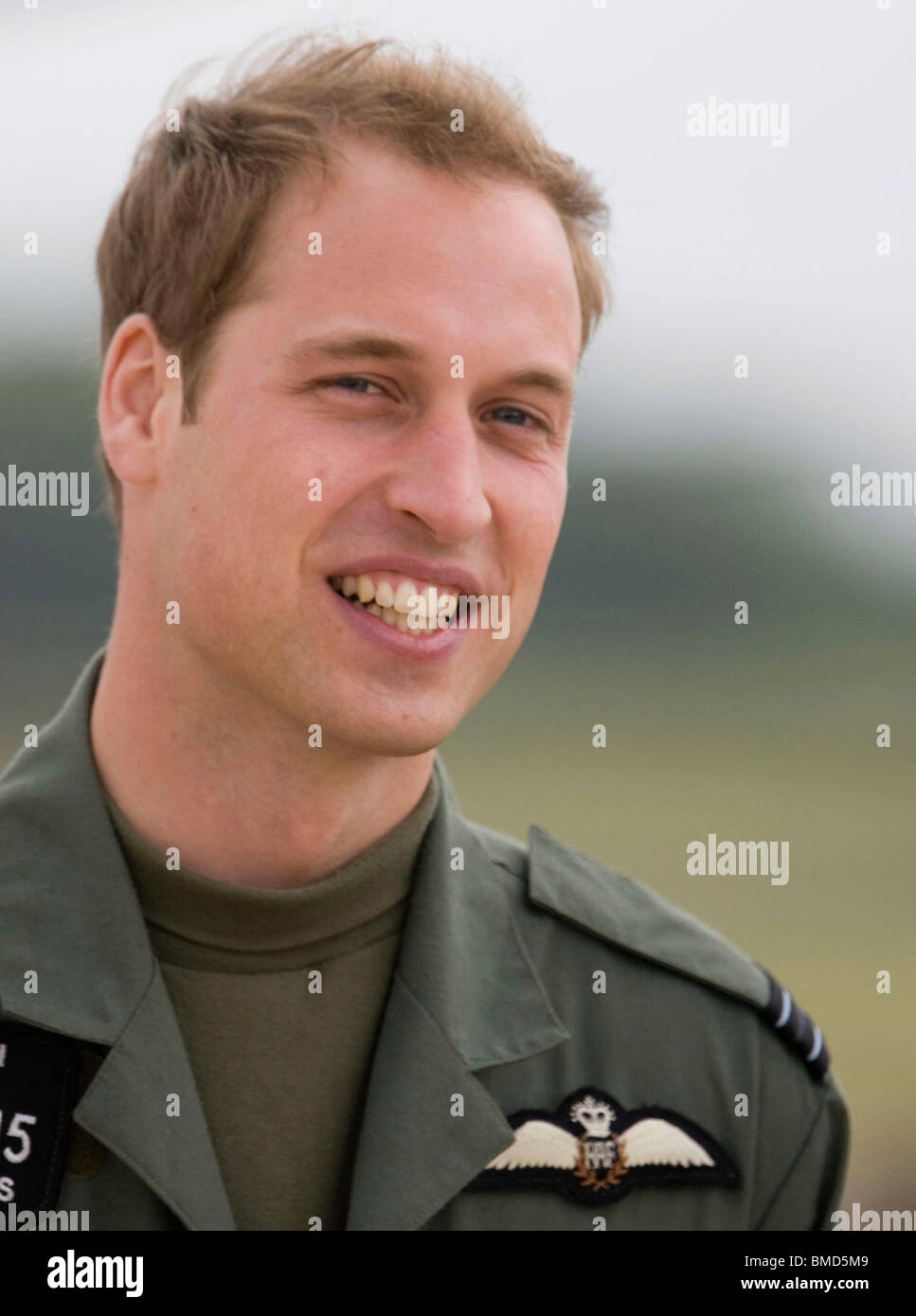 Prince William at REF Shawbury where he trained with his brother Prince Harry to fly helicopters Stock Photo