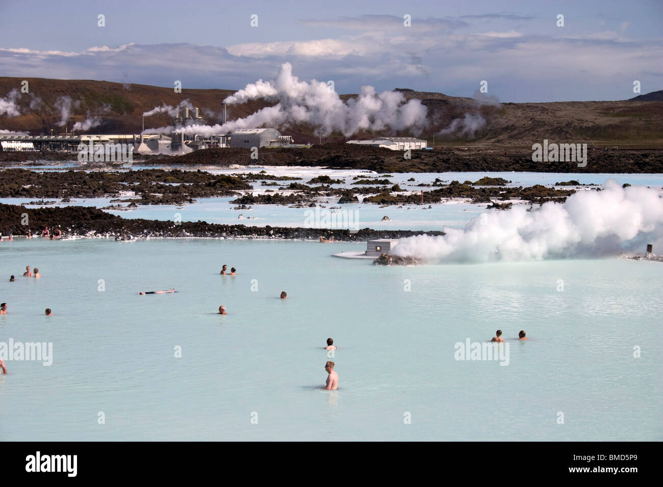 blue lagoon iceland mineral spa bathing summer Stock Photo Alamy