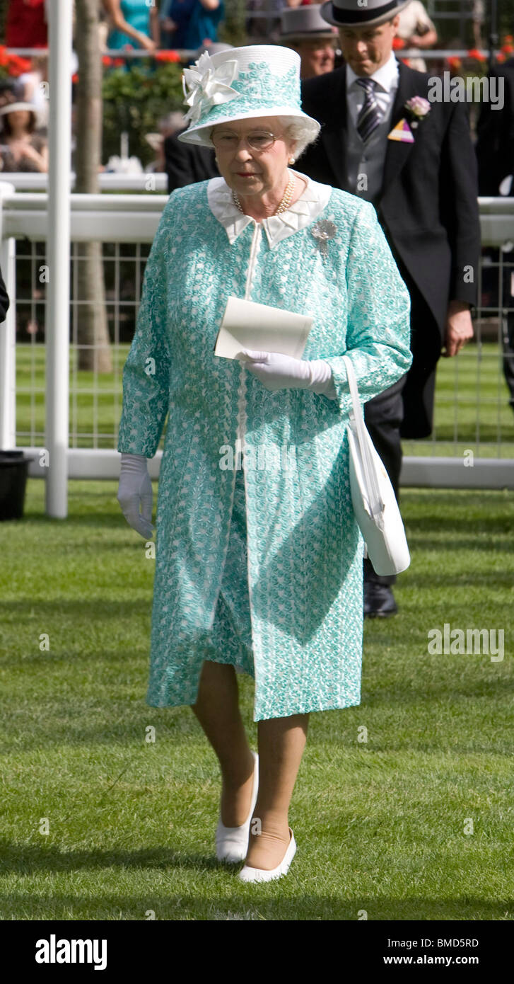Britain's Queen Elizabeth II at the Royal Ascot race meeting in 2009 held annually in June at Ascot race course in Berkshire Stock Photo
