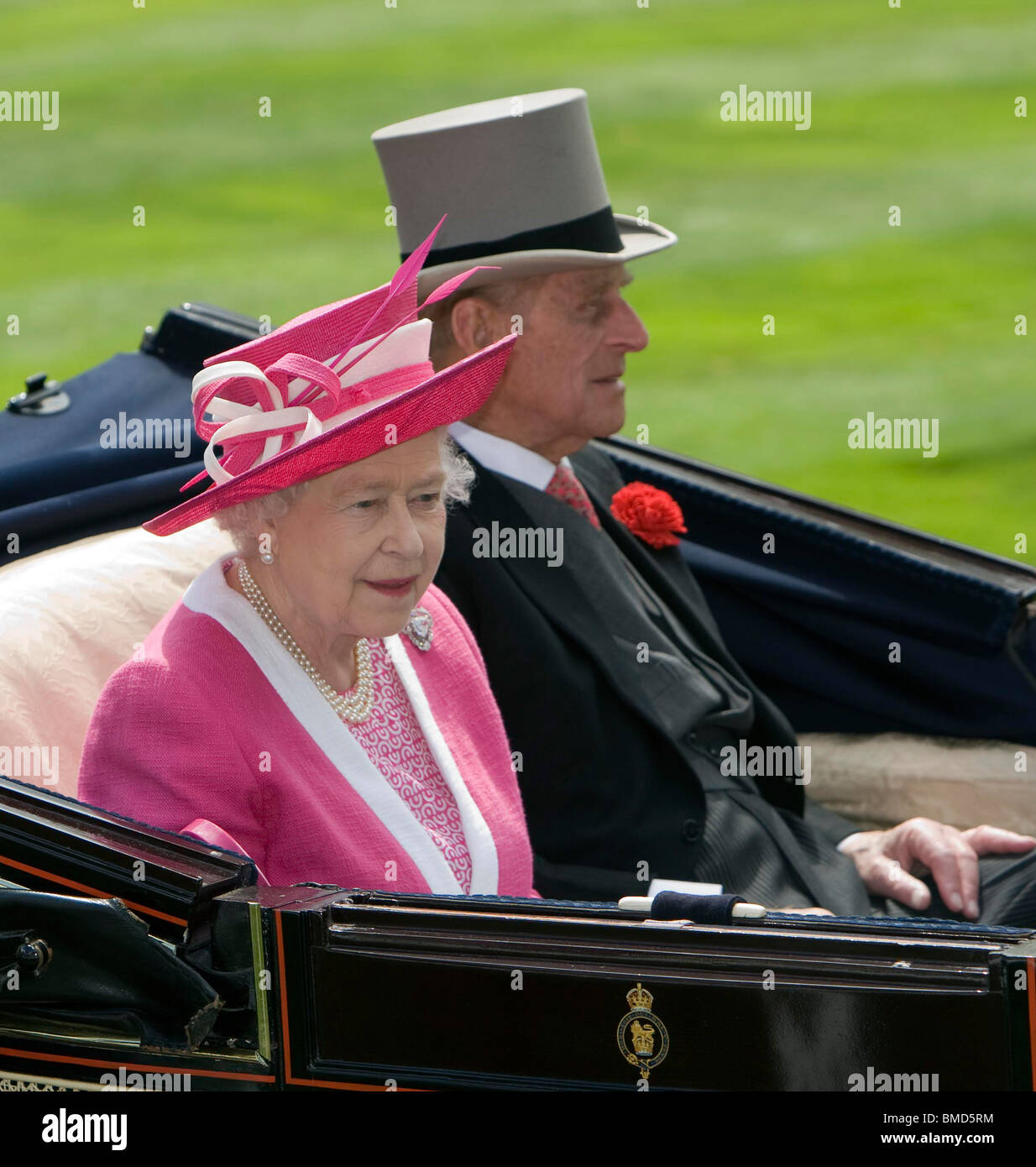 Britain's Queen Elizabeth II at the Royal Ascot race meeting in 2009 held annually in June at Ascot race course in Berkshire Stock Photo