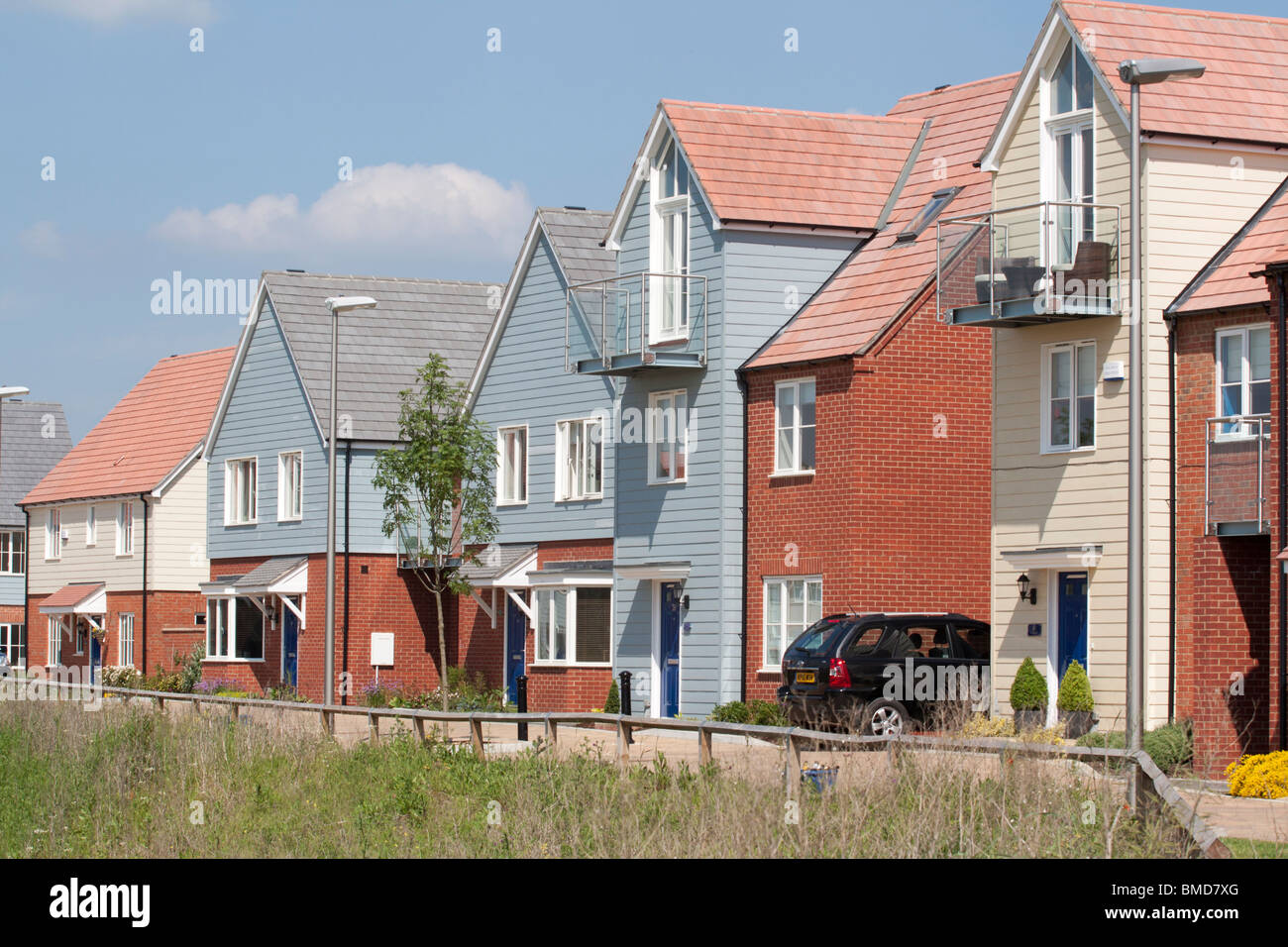 Broughton Gate Housing Estate - Milton Keynes - Buckinghamshire Stock Photo