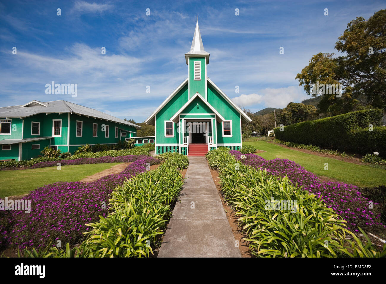 Ke Ola Mau Loa Church in Kamuela,Hawaii. Stock Photo
