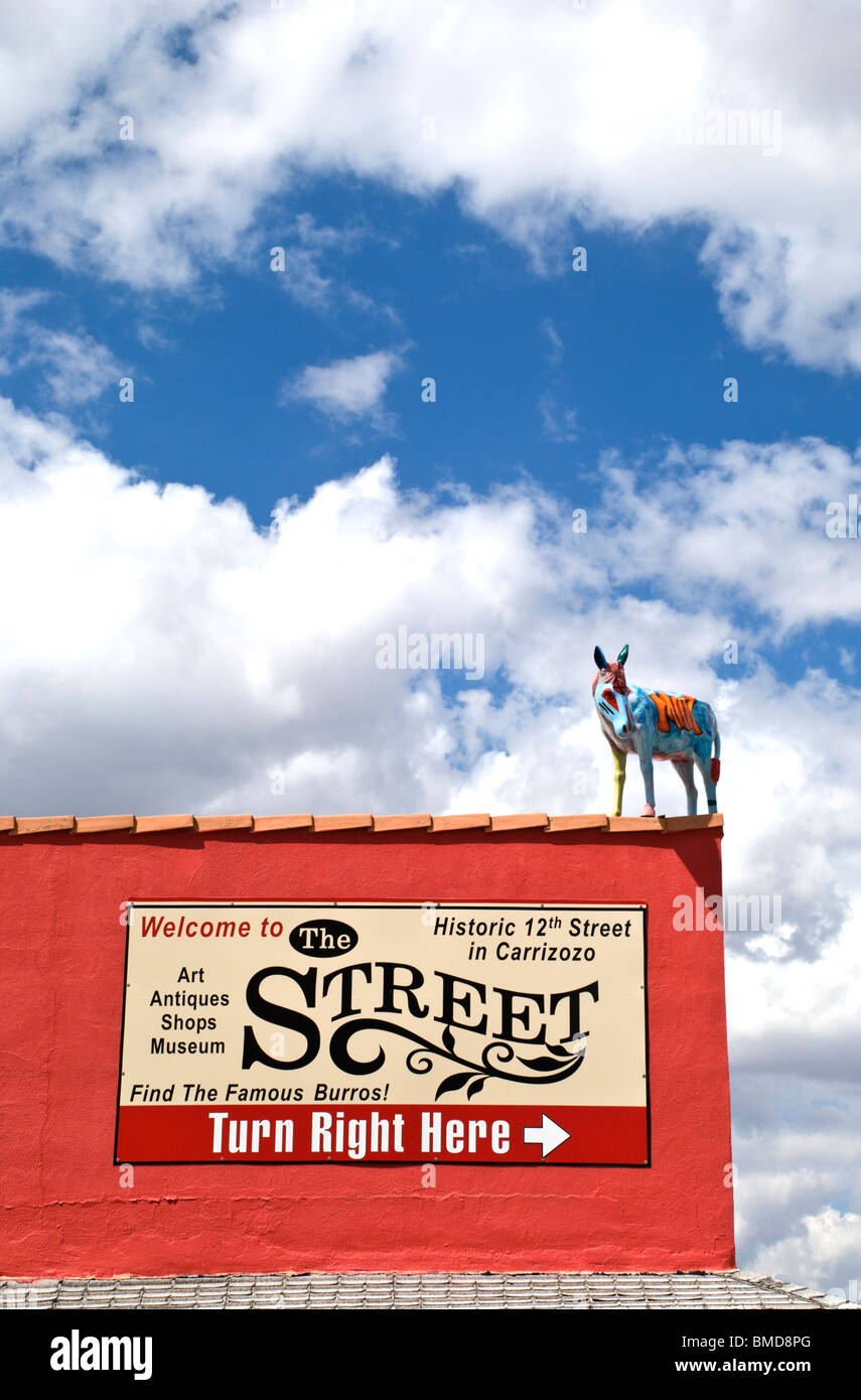 The painted burros of southern New Mexico are seen everywhere in the