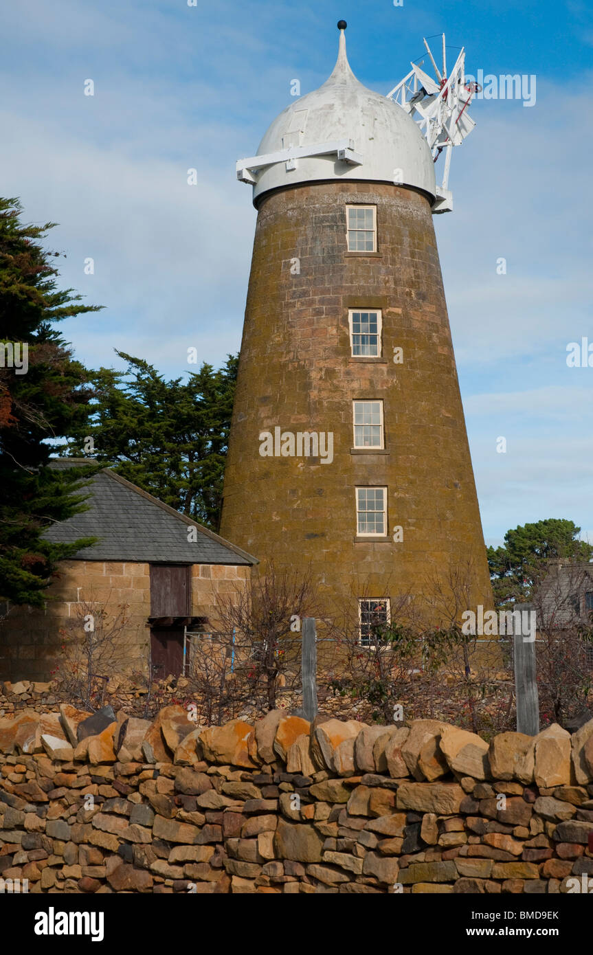 Progress photography on Callington Mill in Oatlands Tasmanian Midlands circa 2009. It is being restored and should be working again by end of 2010. Stock Photo