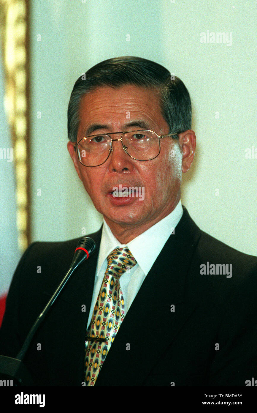 ALBERTO FUJIMORI PRESIDENT OF PERU 10 July 1998 Stock Photo