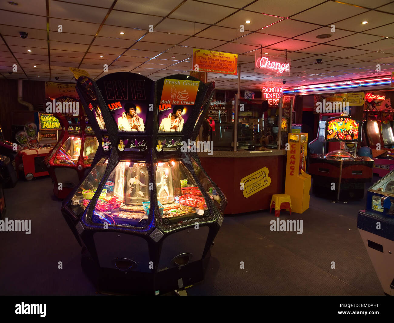 Empty amusement arcade Saltburn by the Sea Cleveland UK Stock Photo Alamy