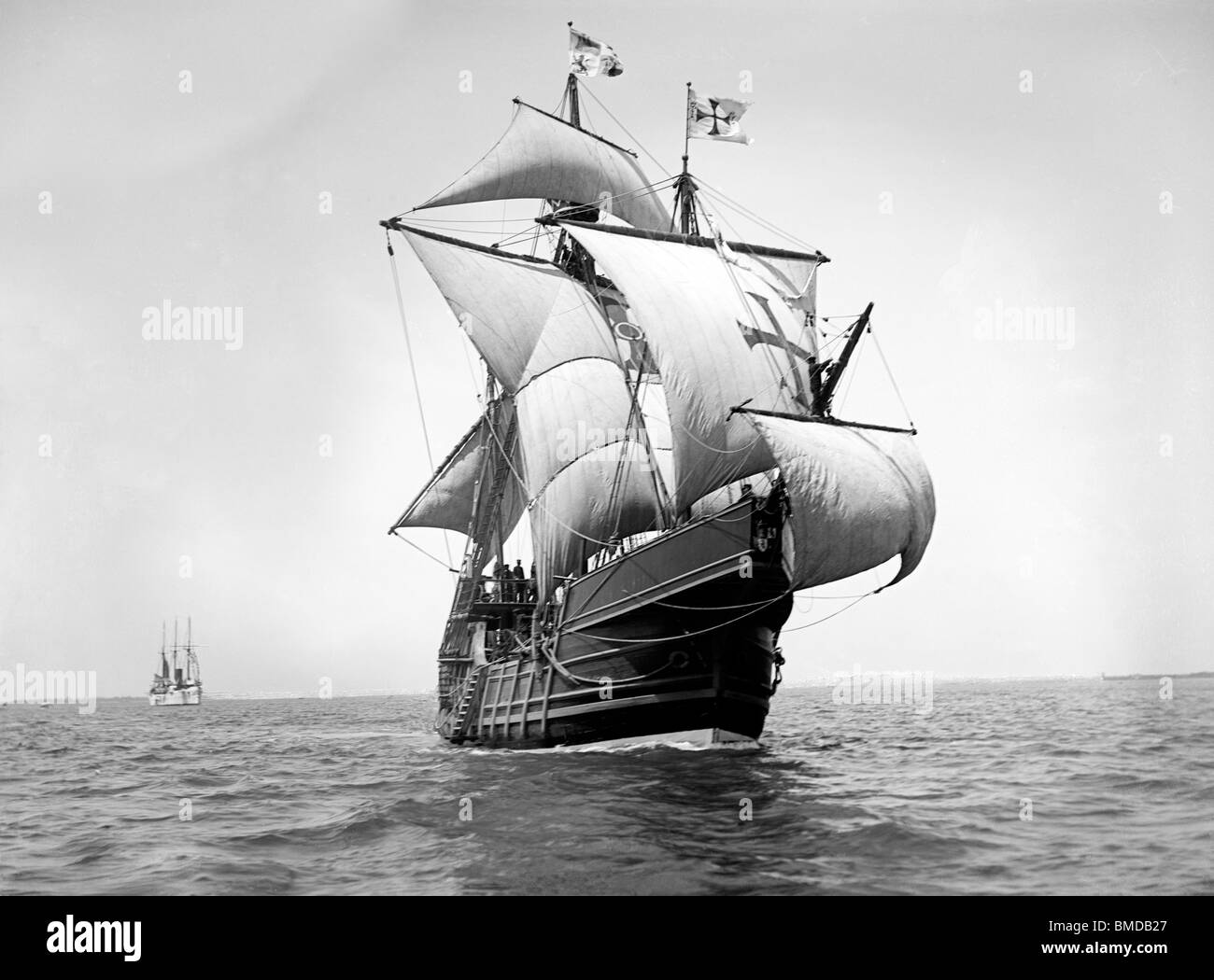 Spanish caravel Santa Maria - A replica of Christopher Columbus' ship, 1893 Stock Photo