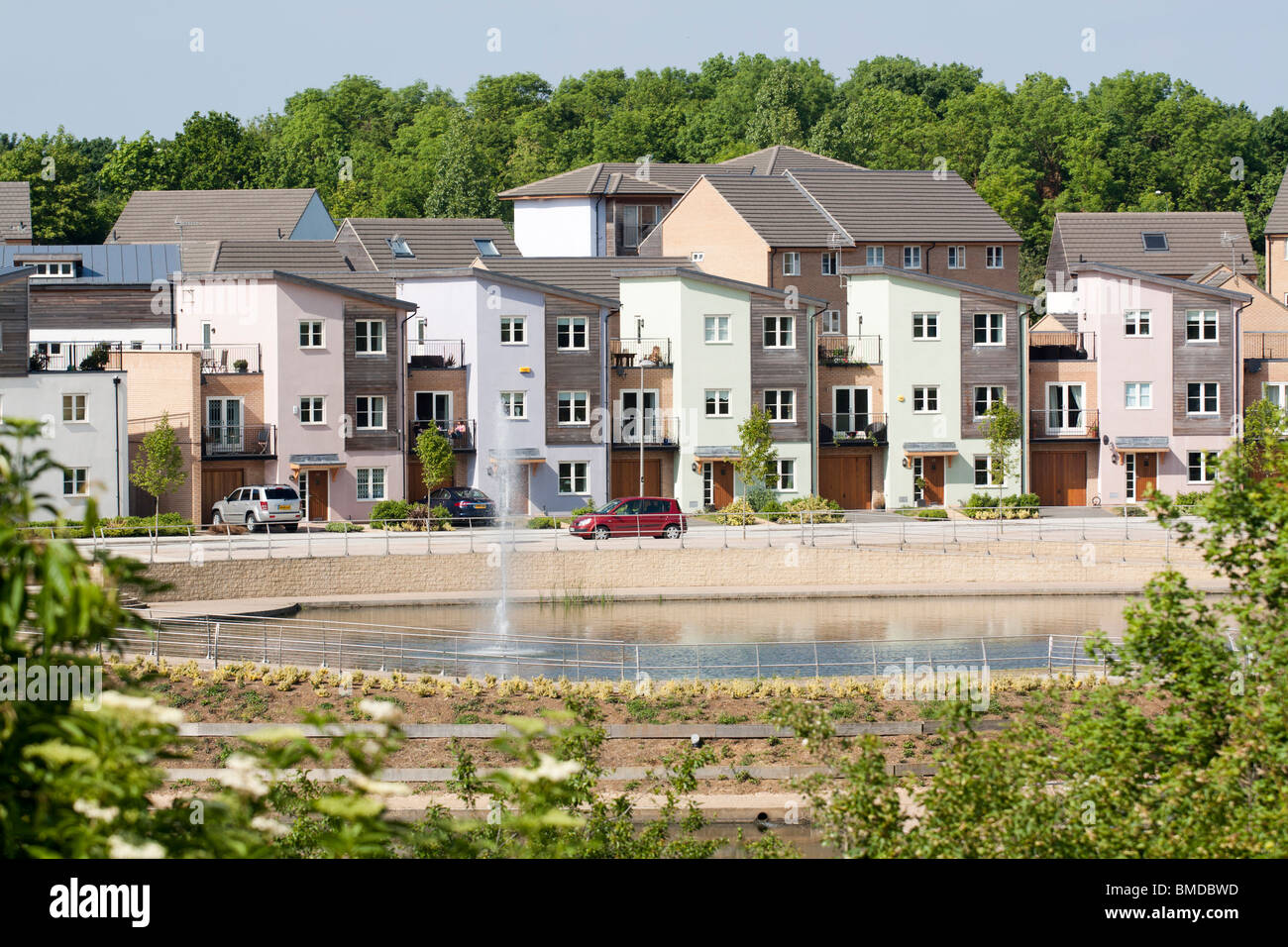 Lakeview Housing Estate - Milton Keynes - Buckinghamshire Stock Photo