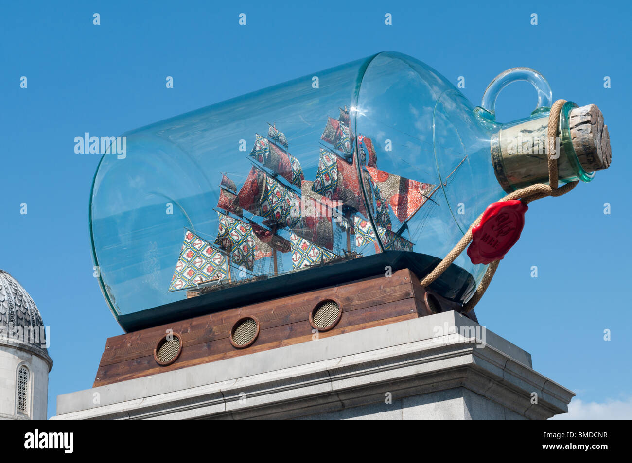 HMS Victory in a Bottle Stock Photo