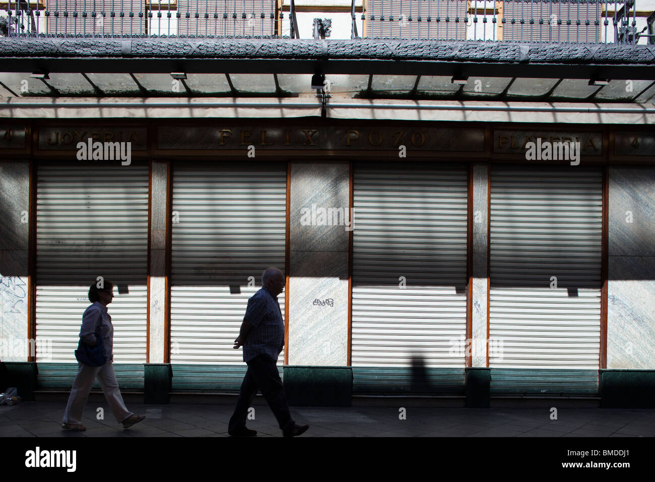 Shut store on Sunday, Seville, Spain Stock Photo Alamy