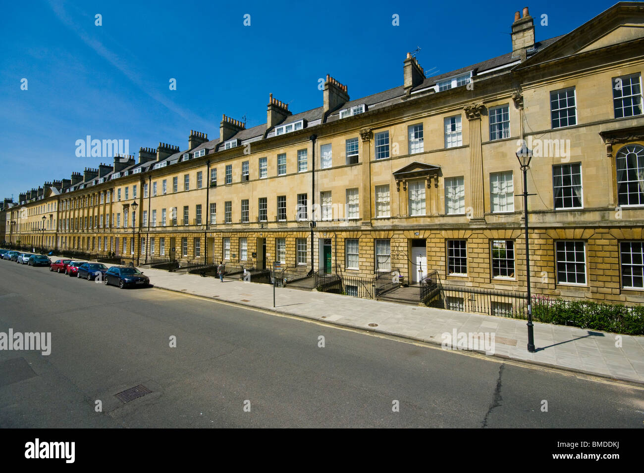 Terraced Period Houses Great Pulteney Street Bath Somerset England Stock Photo