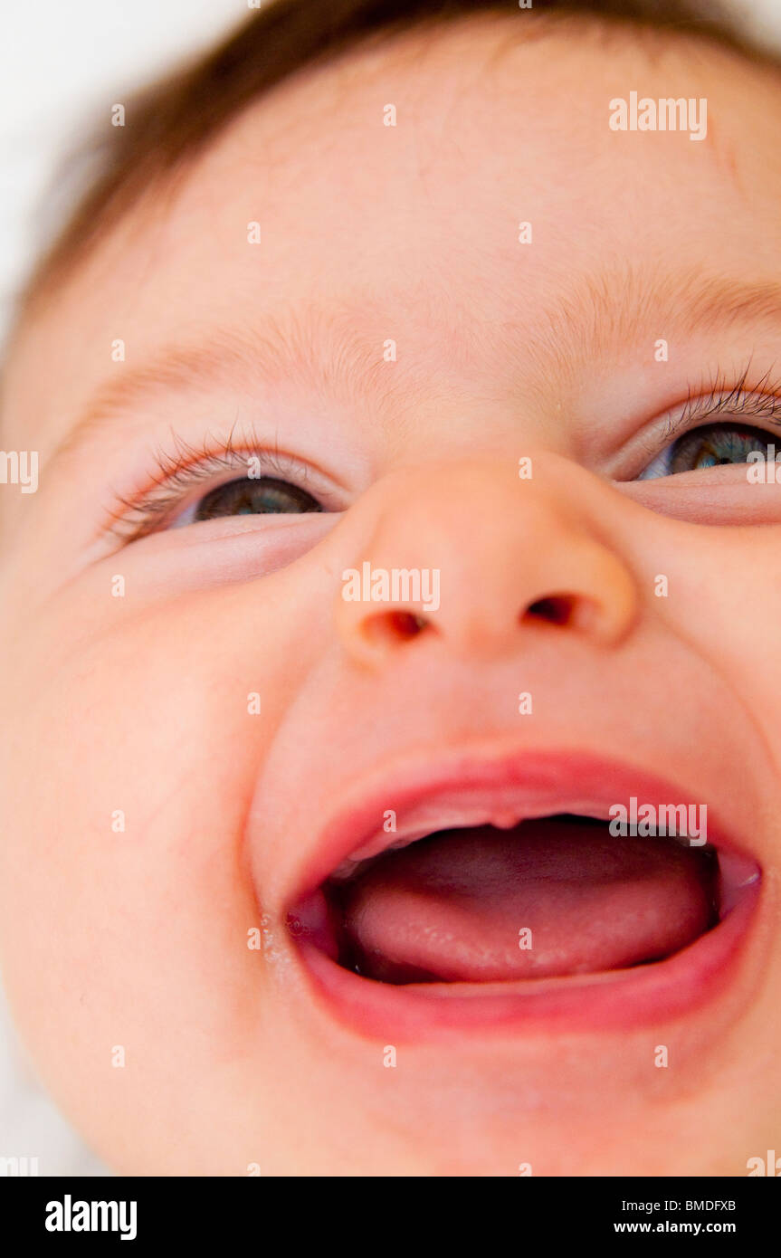 Baby girl laughing Stock Photo