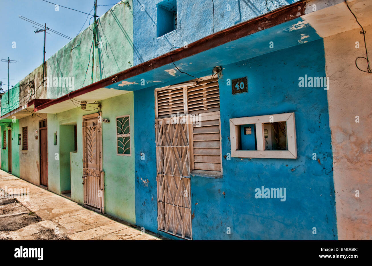 Colorful homes in small town of Cojimar Cuba which is Hemingway Cuban