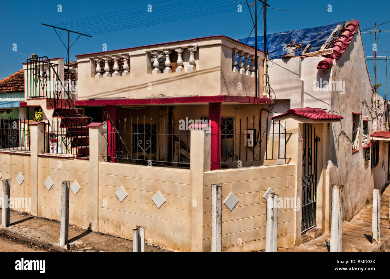 Colorful homes in small town of Cojimar Cuba which is Hemingway Cuban