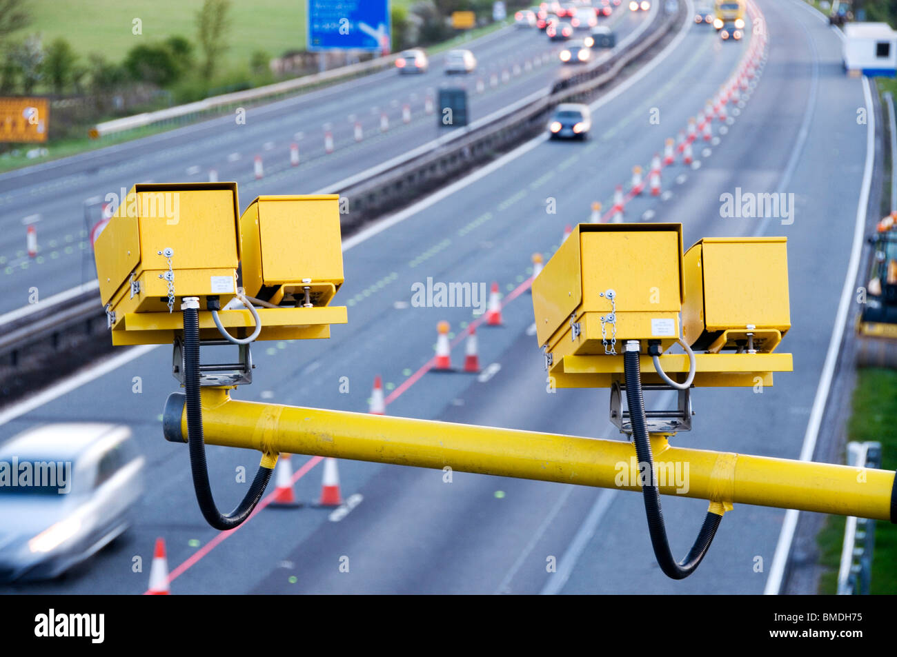 specs-average-speed-camera-on-the-m4-though-roadworks-with-cones-on