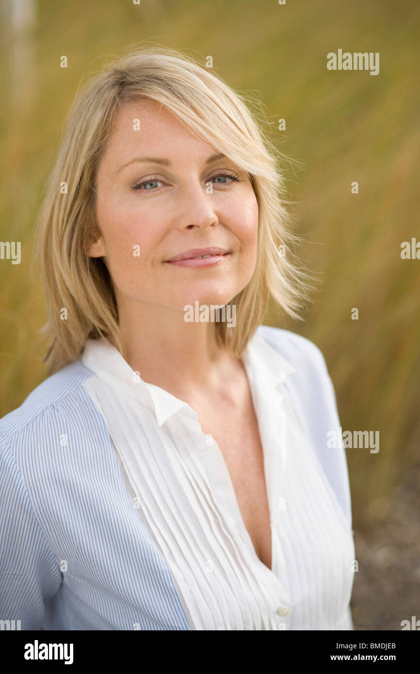 Calm portrait smile woman hi-res stock photography and images - Alamy