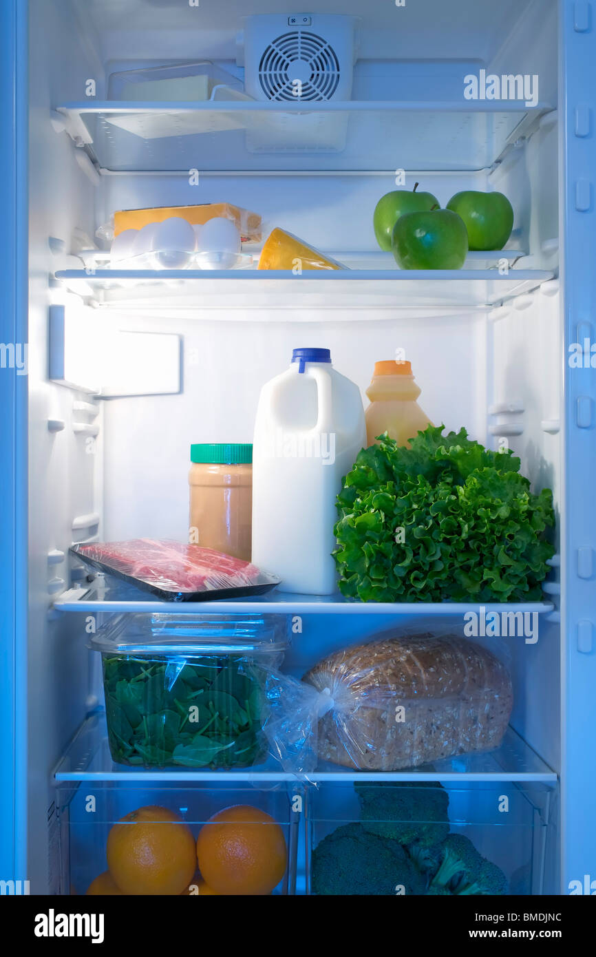 Fridge with Healthy Food Stock Photo Alamy