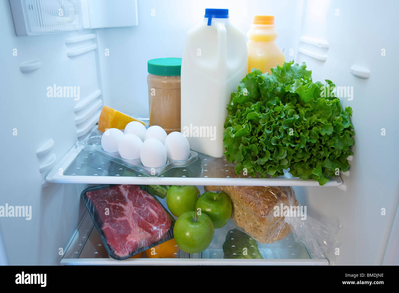 Fridge with Healthy Food Stock Photo Alamy