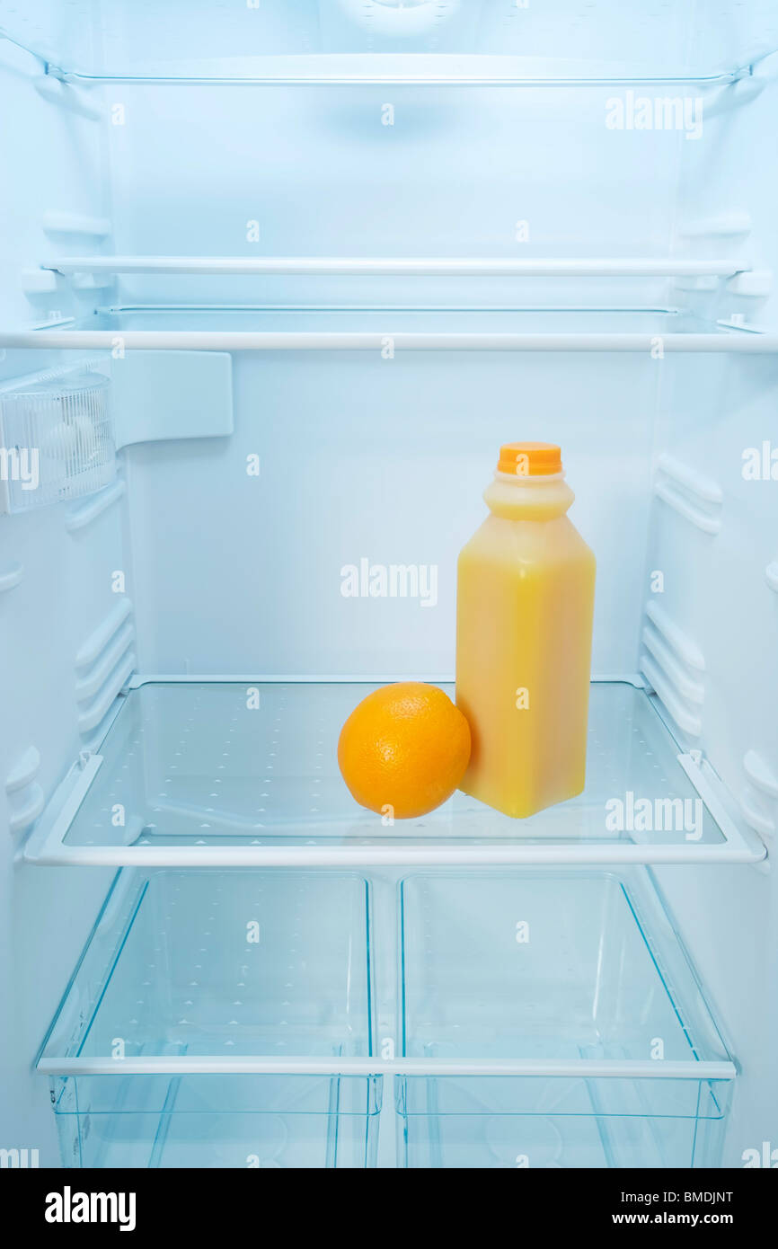 Orange and Orange Juice in Fridge Stock Photo Alamy