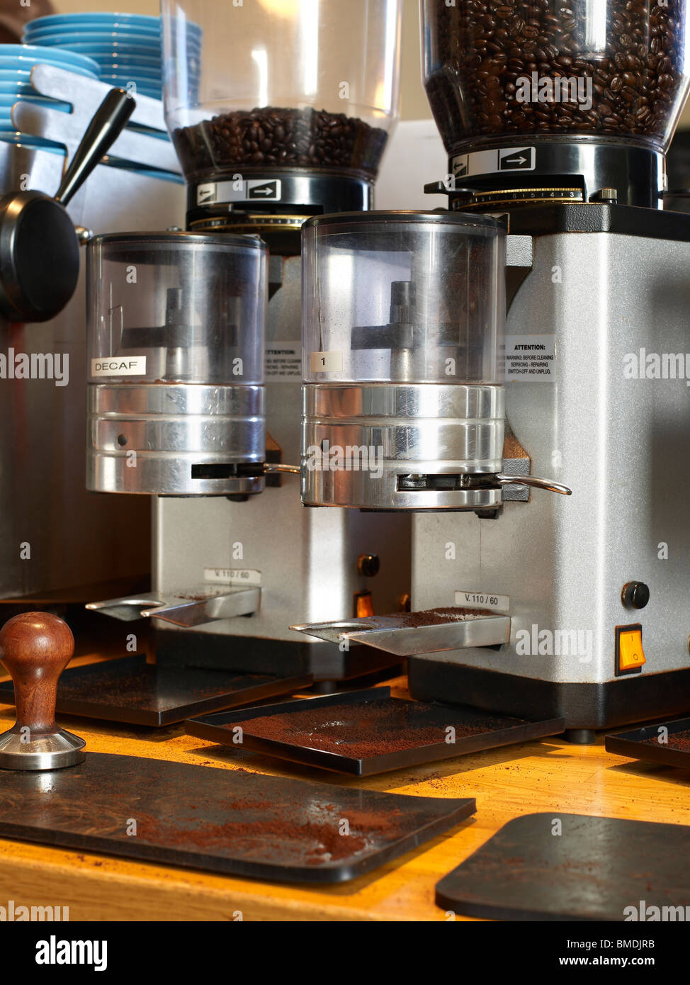 Coffee Grinder and Coffee Tamper Stock Photo Alamy