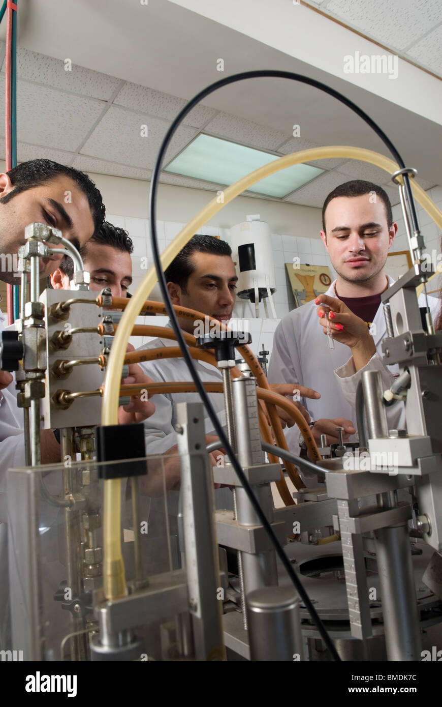 Arab scientists working inside lab Beirut Lebanon Middle East Stock Photo