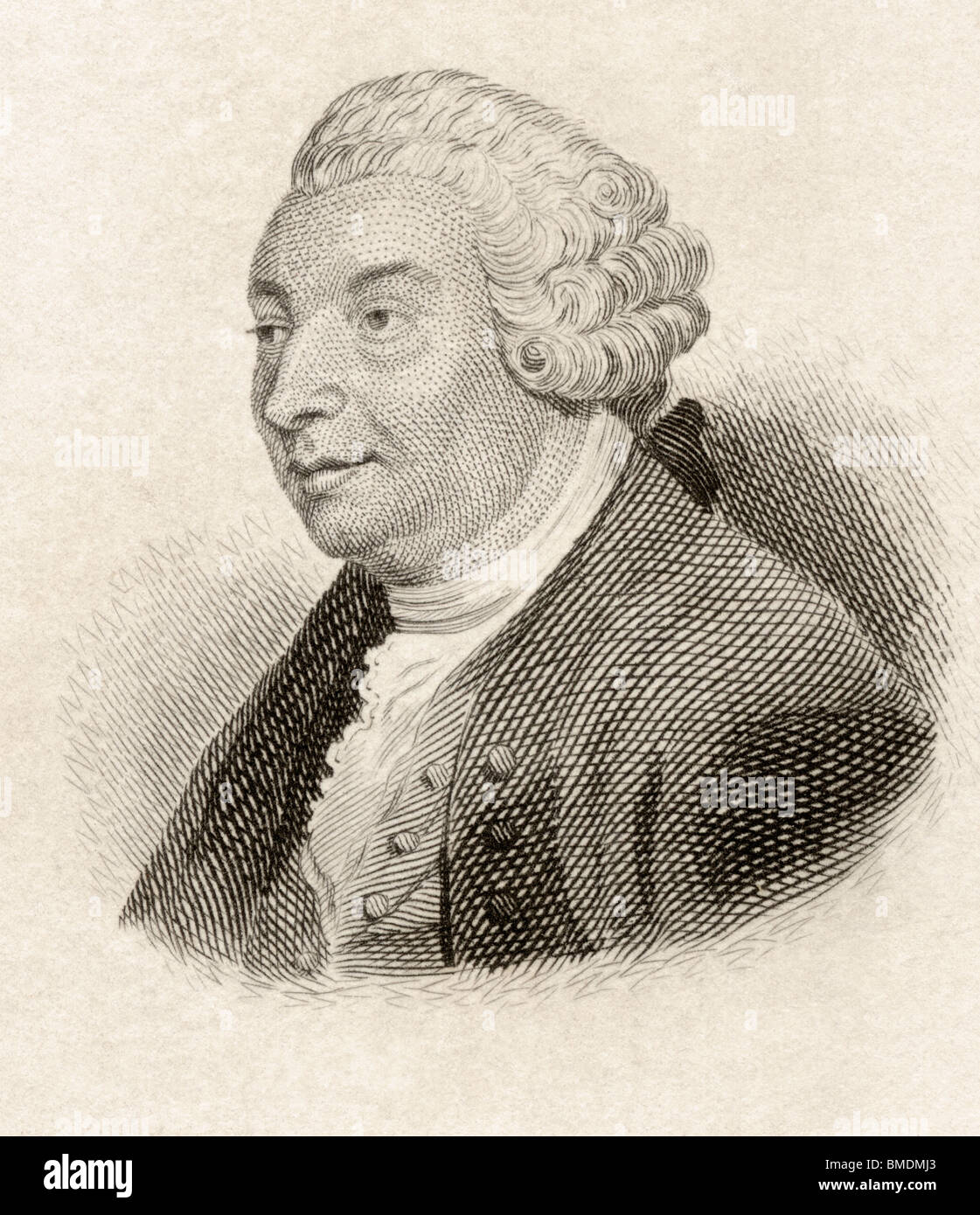 David Hume, 1711 to 1776. Scottish philosopher, economist and historian. Stock Photo