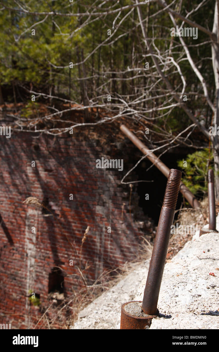 Remnants of the Mill at Livermore Falls along the Pemigewasset River in